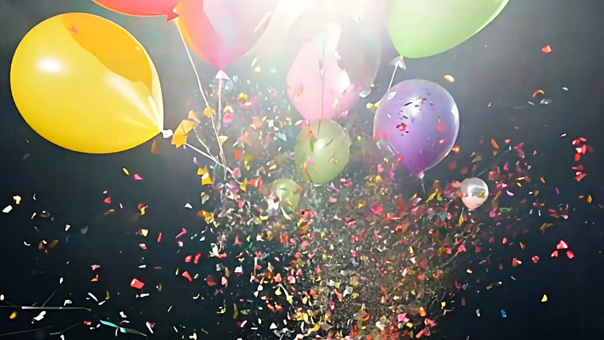 Balloon and Confetti Overlay for Birthday Video Animations